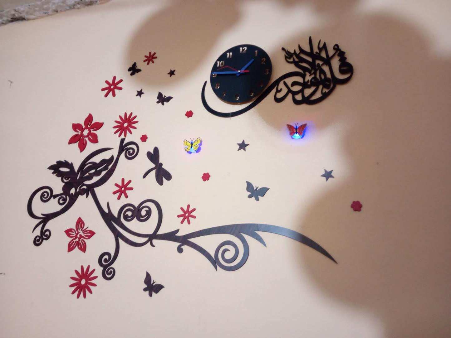 Generic Romantic Wooden Wall Sticker Flower